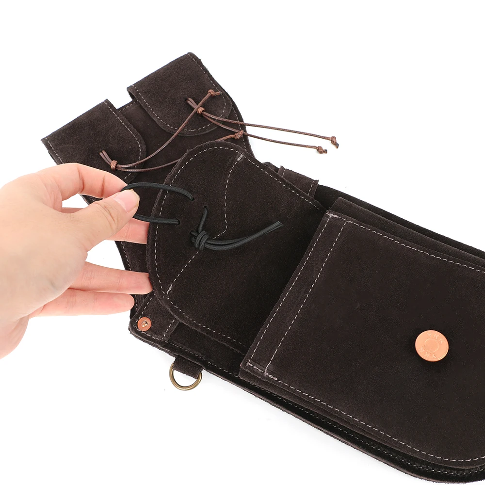 Carcaj de flecha de cuero de vaca, tiro con arco, cintura, bolsa de flecha inversa, objetivo de caza con arco de flecha de tiro de gran capacidad - imagen 4