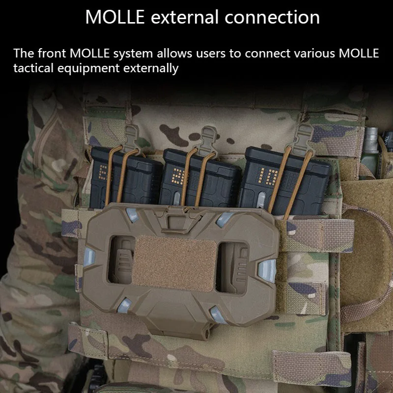 Bolsa de revistas Triple estilo R M4, sistema MOLLE, bolsa colgante externa, Asa de cuerda elástica - imagen 3