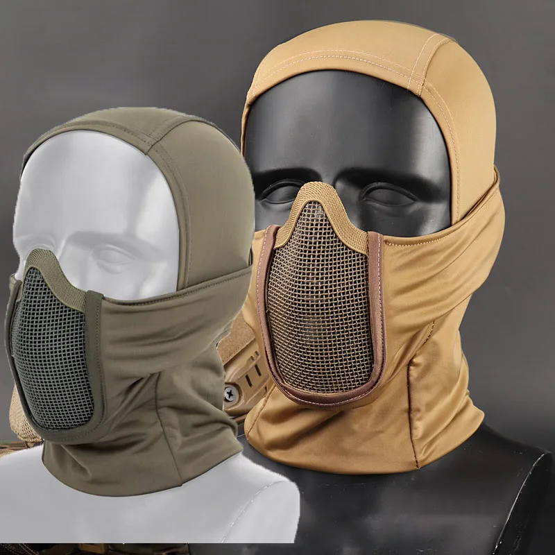 Tactical Full Face Mask Balaclava Cap Motorcycle Headgear Metal Mesh Hunting Airsoft Paintball Protective Mask - imagen 3