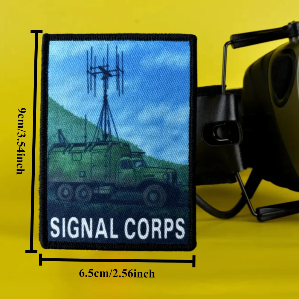 Parche impreso "Signal Corps", insignia de moral táctica con gancho y bucle, parches militares, brazalete, ropa de Chevron, pegatinas para mochila - imagen 3