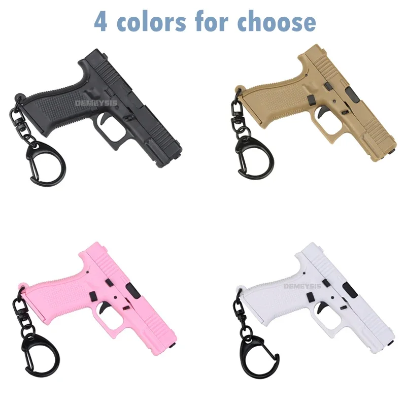 Mini llavero táctico con forma de pistola, llavero ligero de plástico modelo G45, llavero portátil con forma de arma, decoraciones - imagen 3