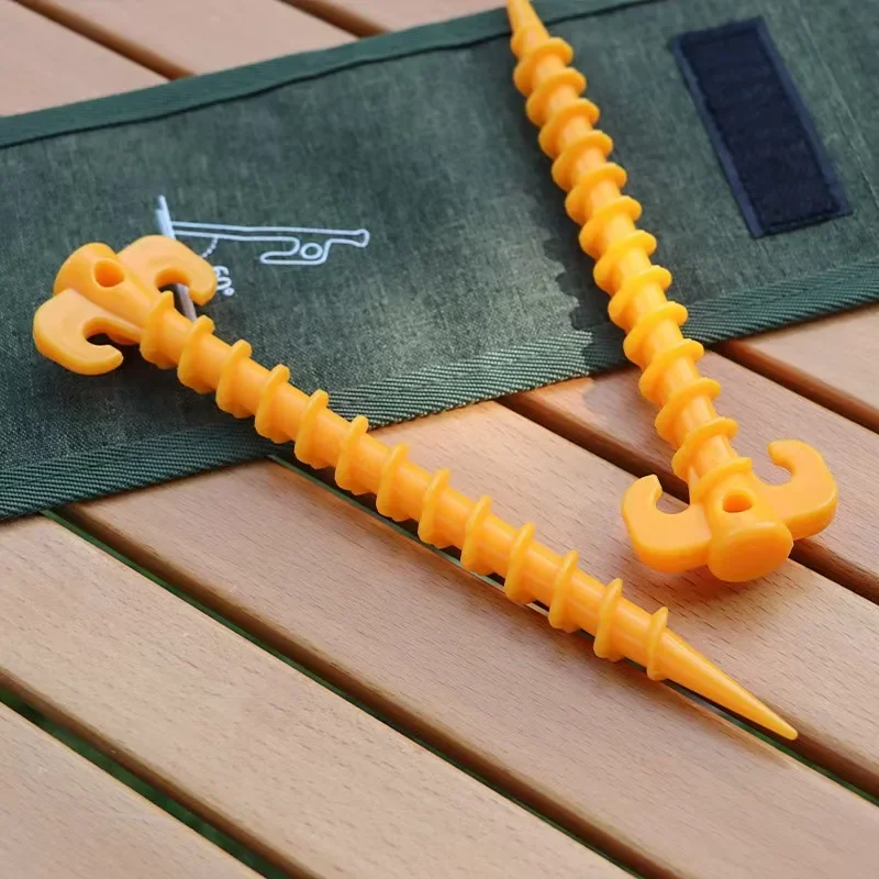 Clavo de tierra de plástico, dosel exterior, clavo de playa a prueba de viento, accesorios para tienda, tienda de campaña, perno de tierra, clavo de tienda roscado - imagen 2