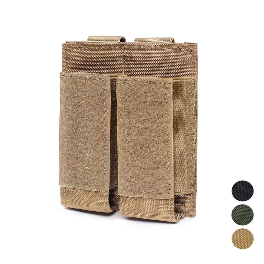 Bolsa para revistas doble y Triple de 9MM, bolsa para revistas de pistola táctica MOLLE Glock 1911 92 CZ, accesorios de caza, bolsa de almacenamiento Molle - imagen 3