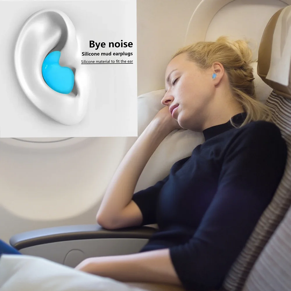 4 tapones para los oídos de silicona: cancelación de ruido para dormir, nadar y viajar |   Protección auditiva antiruido y reutilizable - imagen 5