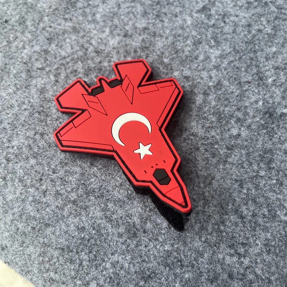 Parches de PVC con insignia de moral divertida de luchador de la Fuerza Aérea turca para ropa, brazalete militar táctico, pegatinas para mochila con gancho - imagen 4