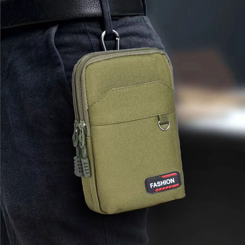 Riñonera militar de doble capa para hombre, bolsa para teléfono, Camping, caza, riñonera táctica, bolsa táctica verde para exteriores - imagen 2