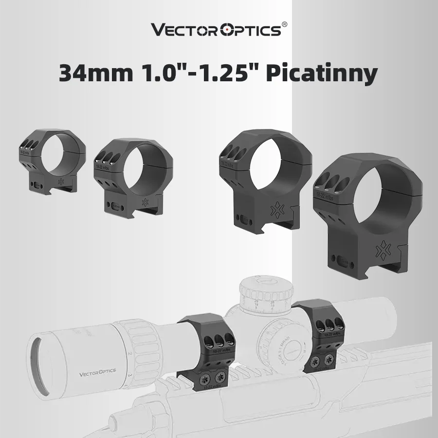 Vector X-Accu anillas montaje Picatinny aluminio 6061-T6 caza