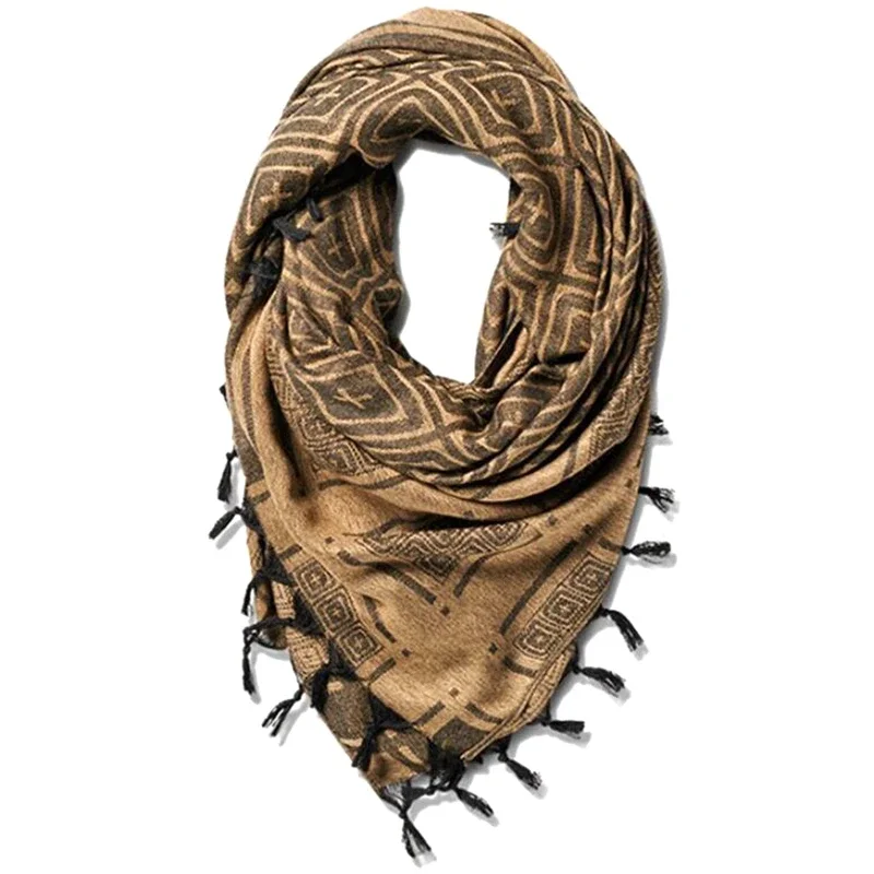 Bufanda árabe Keffiyeh Shemagh al aire libre para hombres y mujeres, cubierta más cálida, resistente al viento, táctica, camping, caza, bufandas, desierto - imagen 5