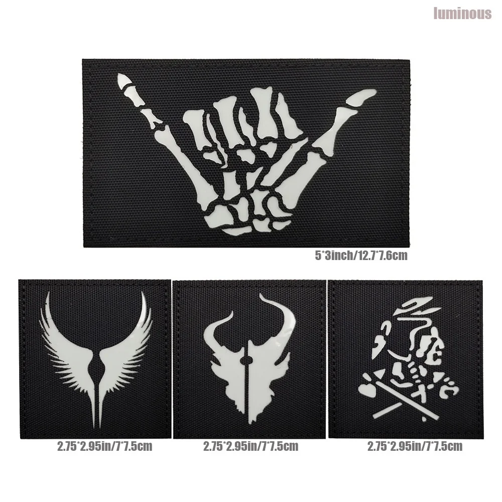 Insignia reflectante IR del Ark del futuro, brazalete de calavera para dedo, pegatina luminosa para bolso, mochila de pastizales, parches personalizados para ropa - imagen 3