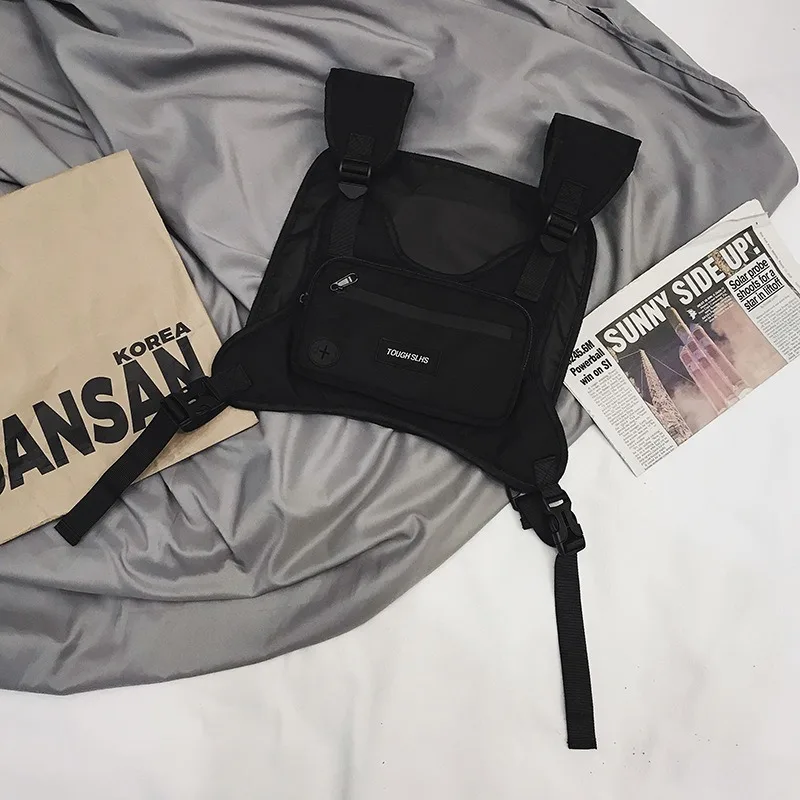 Bolsa de pecho, riñonera, ropa informal estilo Hip Hop, gran capacidad, deportes, chaleco táctico informal, bolsas para hombres - imagen 4