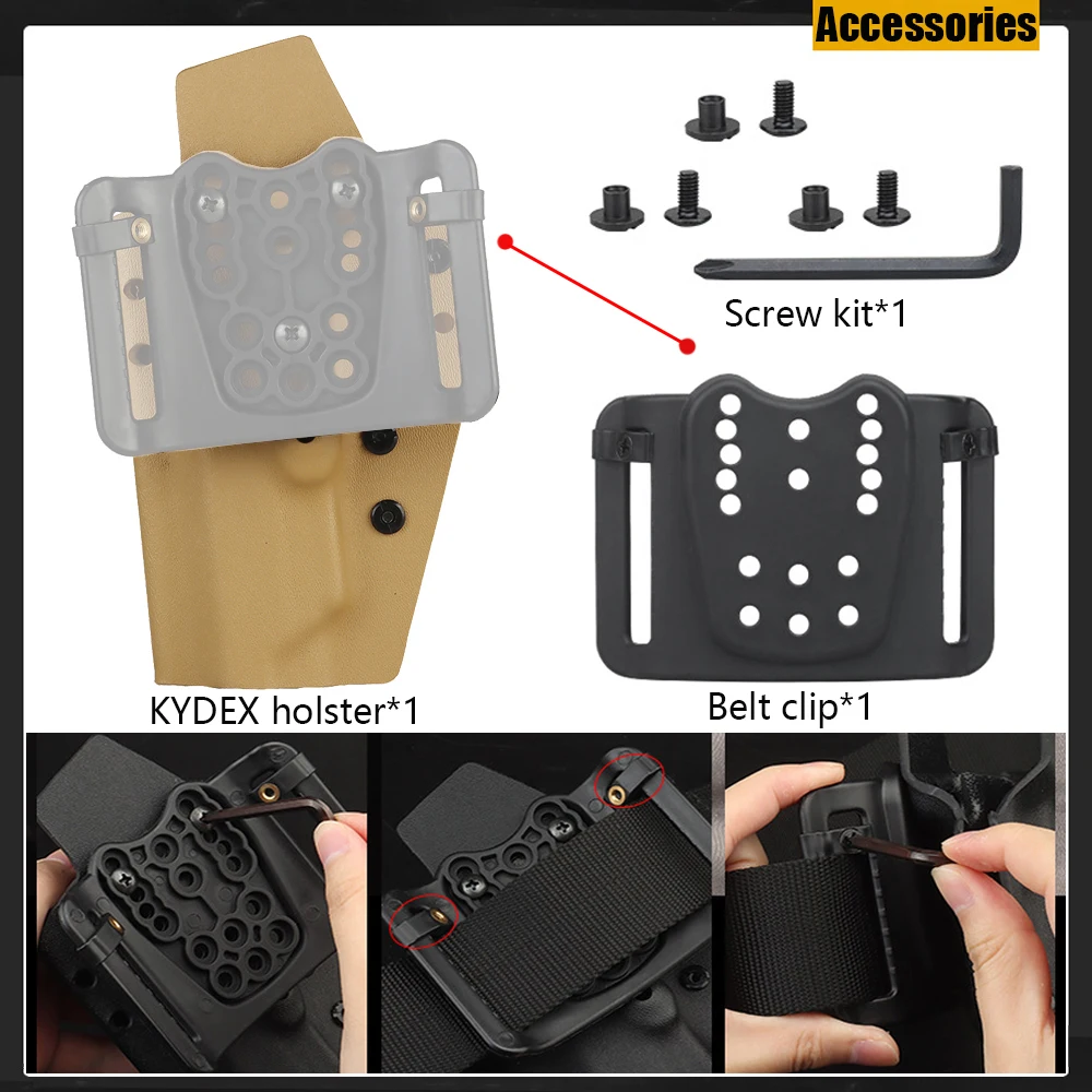 Kydex-funda de pistola táctica ligera, manga de tracción rápida para Glock 43/43X, accesorios de caza y Paintball Airsoft - imagen 4