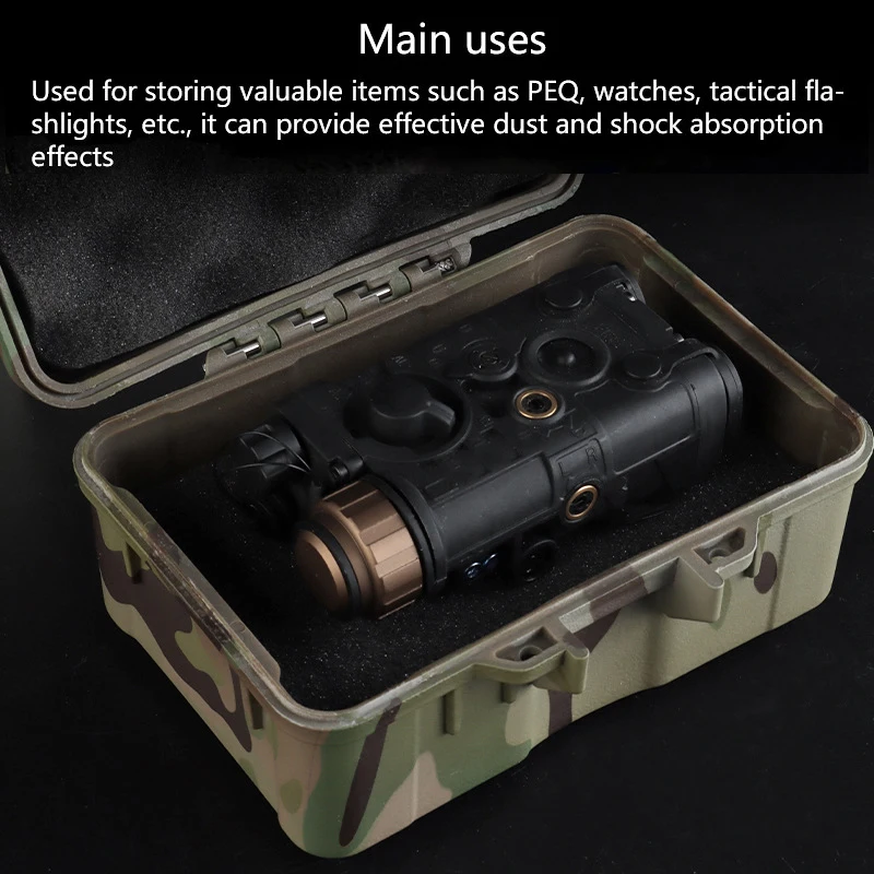 Caja de almacenamiento táctica (12,4*8 cm), absorción de polvo y impactos, almacenamiento de gran capacidad, equipada con algodón a cuadros cortado - imagen 4