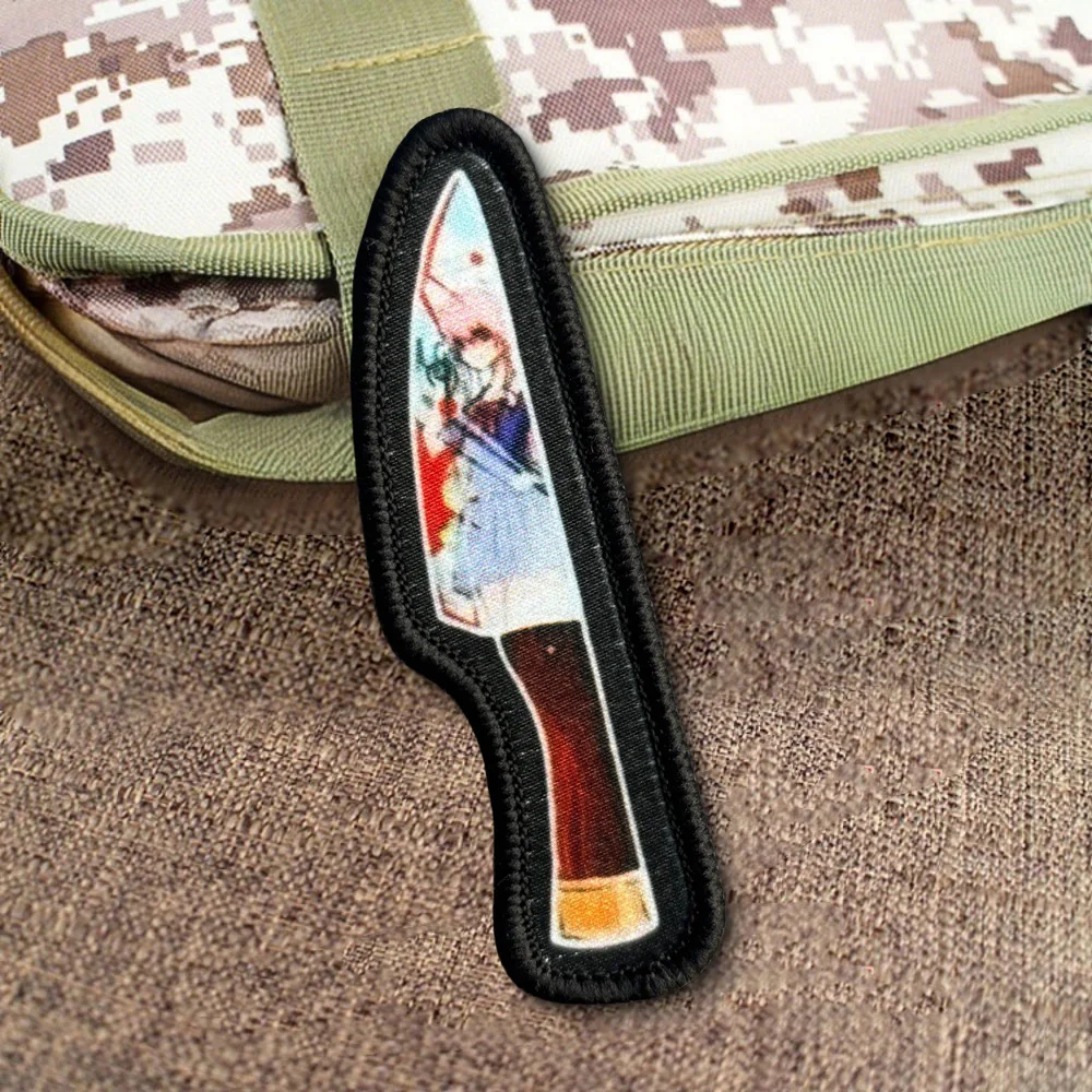 Parches tácticos de moral "Yuno Gasai", parche de gancho y bucle de Anime divertido, insignia militar, brazalete, pegatinas para mochila