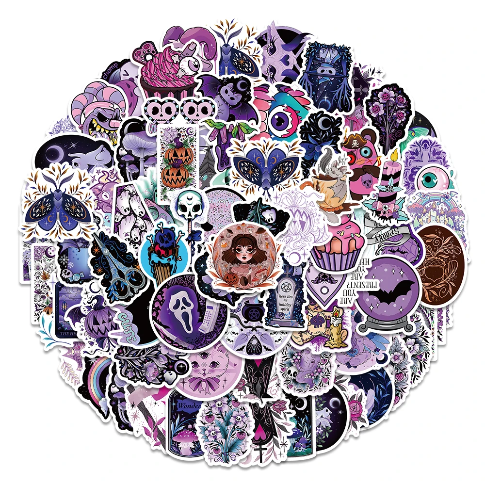 Pegatinas góticas bonitas de piezas para niños, calcomanía de calavera gótica de medianoche, esqueleto, portátil, teléfono, álbum de recortes, cuaderno, pegatina de dibujos animados, juguete de regalo, 350 - imagen 3