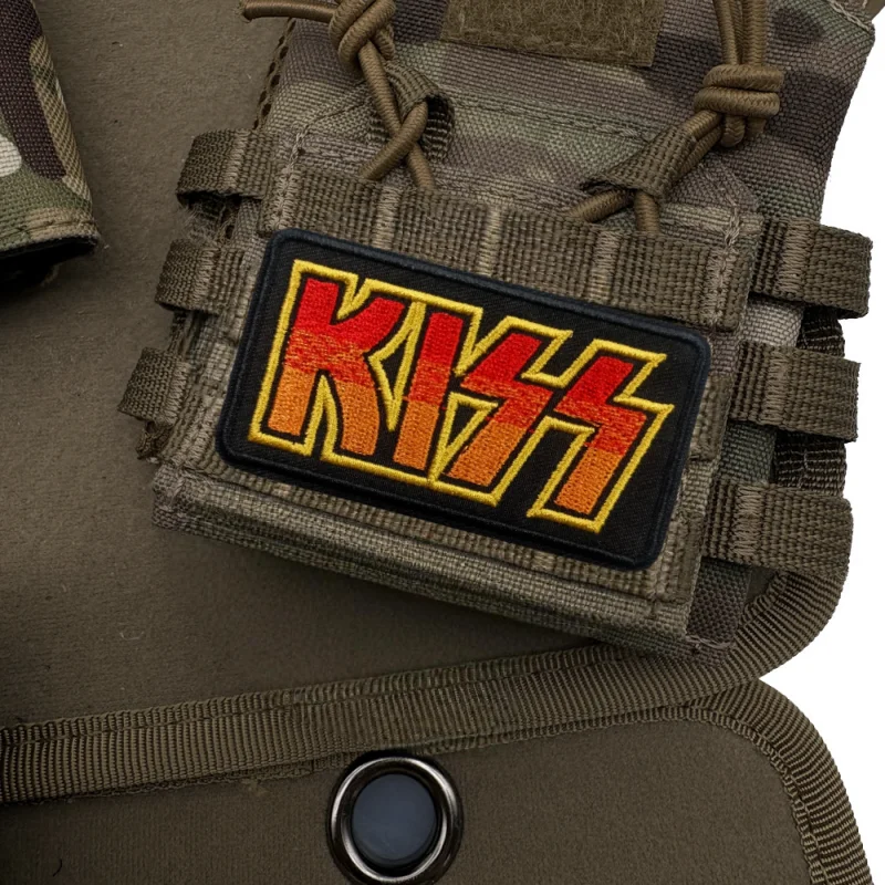 KISS-Parche bordado 3D para chaleco táctico, sombreros con gancho y bucle, insignia de moral, mochila, pegatinas decorativas, parches para brazalete para ropa