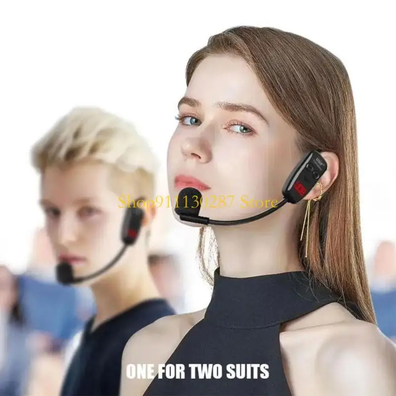 J1HC Recargable UHF Sistema micrófono auriculares inalámbricos 164 pies Rangos 6.35 mm a 3.5 mm adaptador - imagen 3