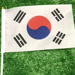 Bandera Corea del Sur de poliéster con asta de plástico
