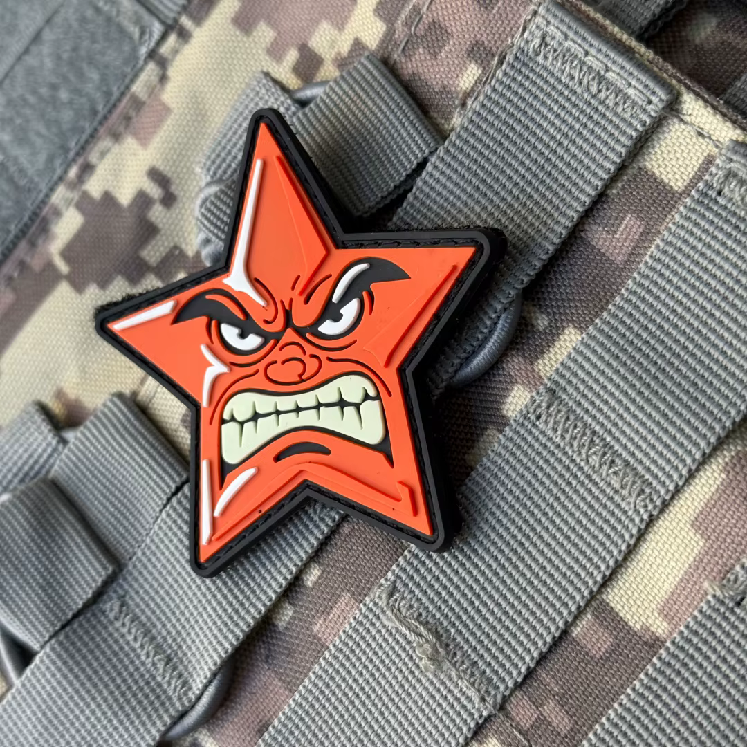 Parche táctico moral estrellas enojadas PVC velcro gancho-bucle - imagen 4