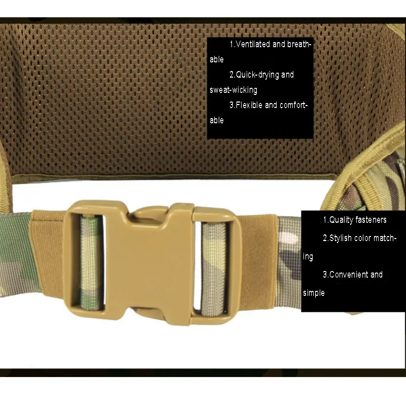 Conjunto de cinco piezas multifunción de camuflaje de 90-125CM de longitud, faja táctica, riñonera táctica 5 en 1, bolsa para accesorios de caza - imagen 4