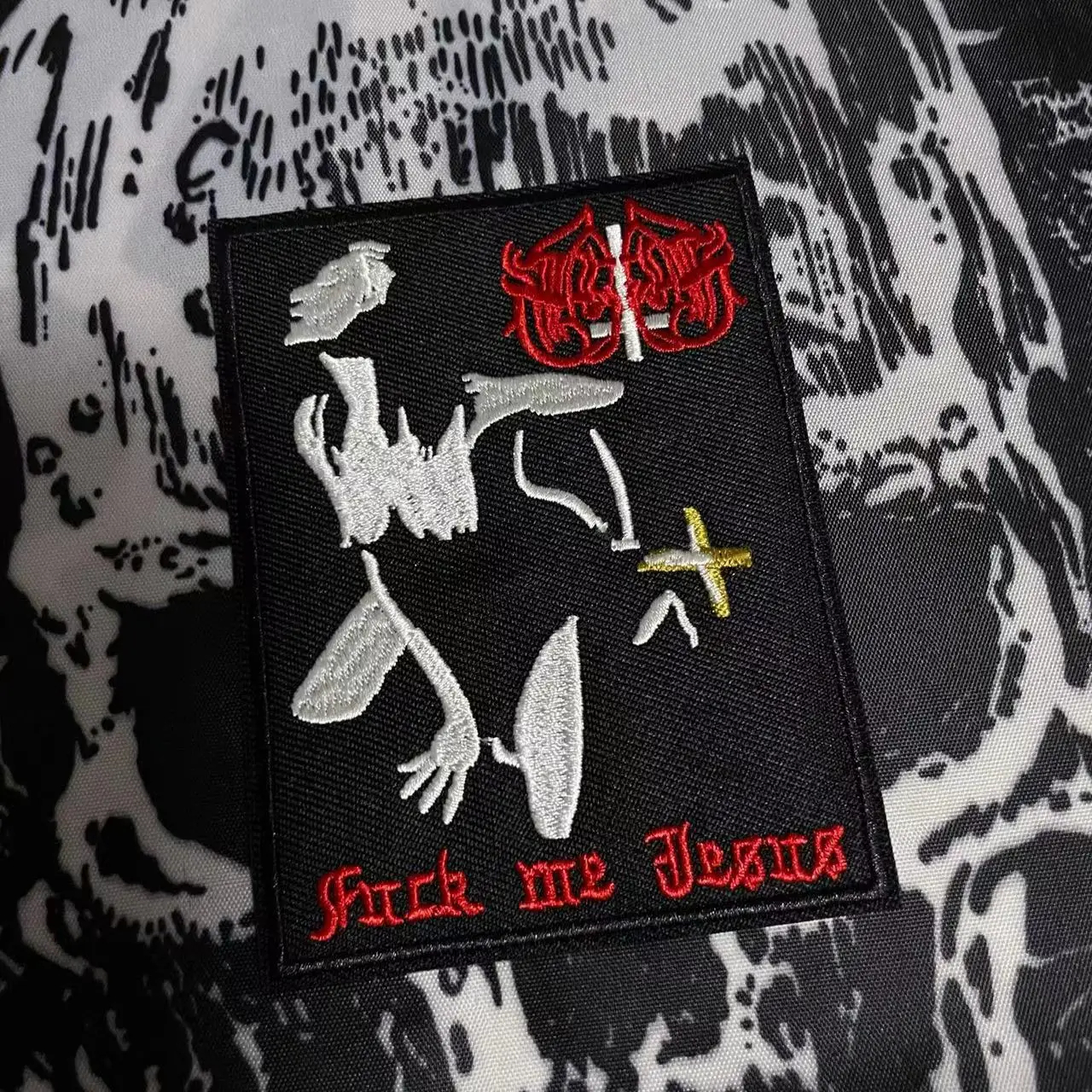 Marduk parches negros dorados para Camisa vaquera, pegatinas tácticas, parches bordados sexys negros y apliques, transferencia de hierro para ropa - imagen 2