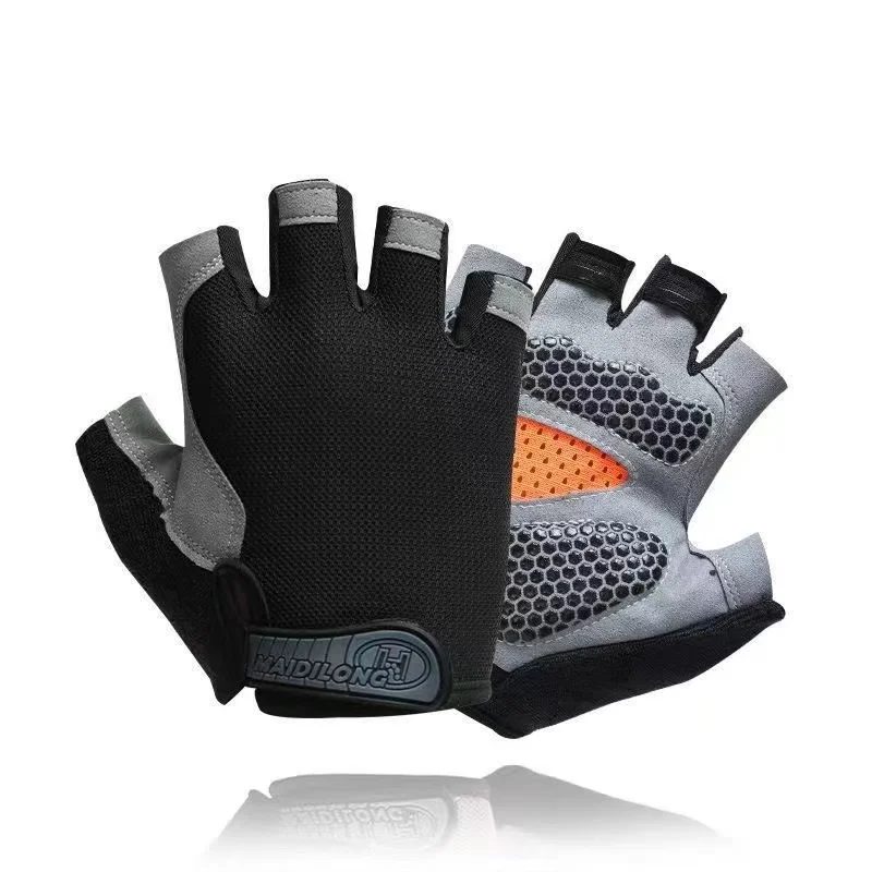 Guantes antideslizantes para motocicleta, transpirables, de medio dedo, para ciclismo, transpirables, para ejercicio físico, deportes, Camping, senderismo