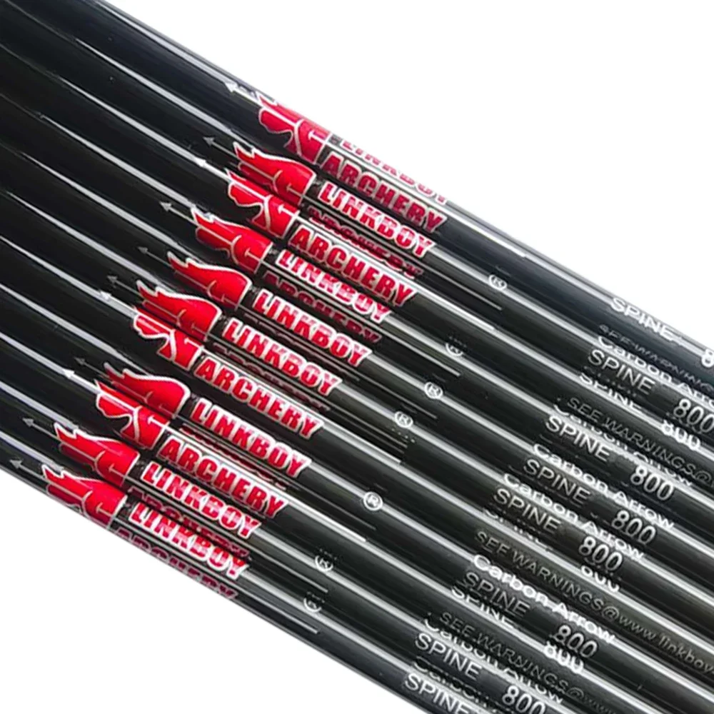 12 Uds eje de flecha de carbono ID4.2mm Spine350-1200 30/32 "arco recurvo flechas de arco largo caza tiro - imagen 2