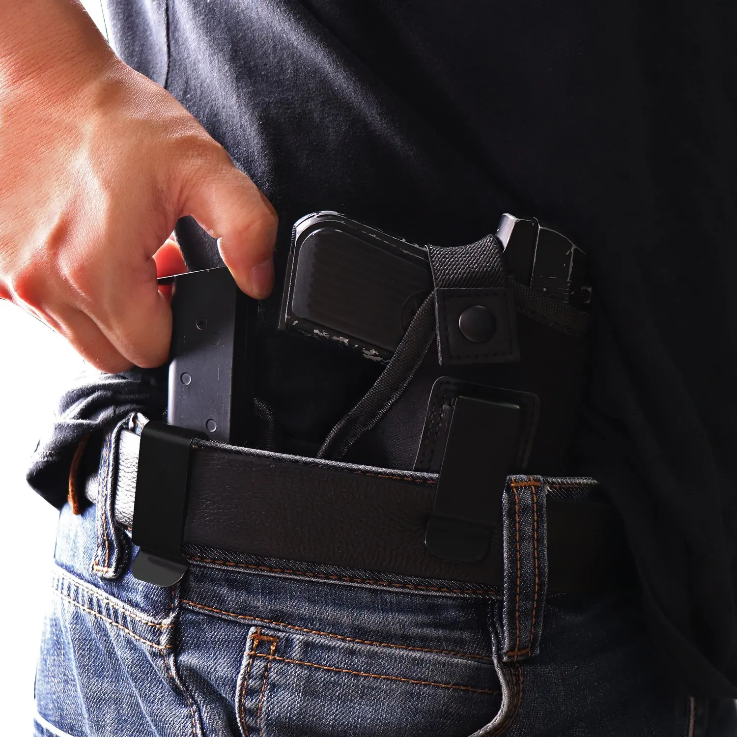 Funda magnética para pistola Glock 19 21 22 23 Ruger SR40, Clip de cinturón de 9mm .40mm, tamaño completo XD Beretta - imagen 5