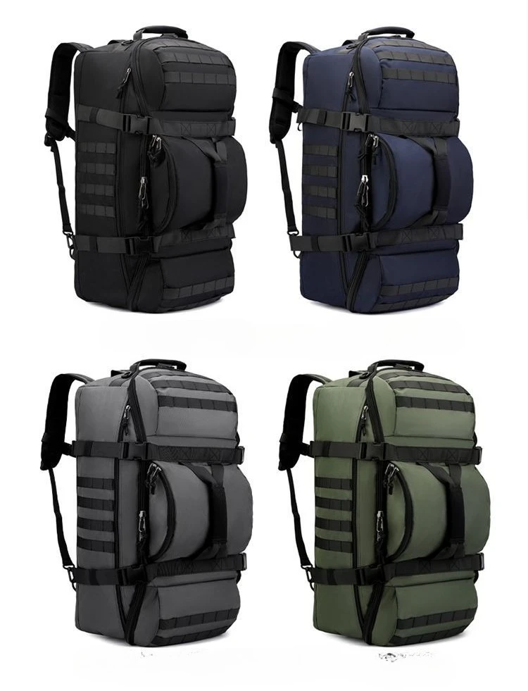 Mochila de viaje grande de 70L, mochila de senderismo para senderismo al aire libre, Camping, sistema Molle, mochila para caza, ciclismo, gimnasio, Fitness - imagen 2
