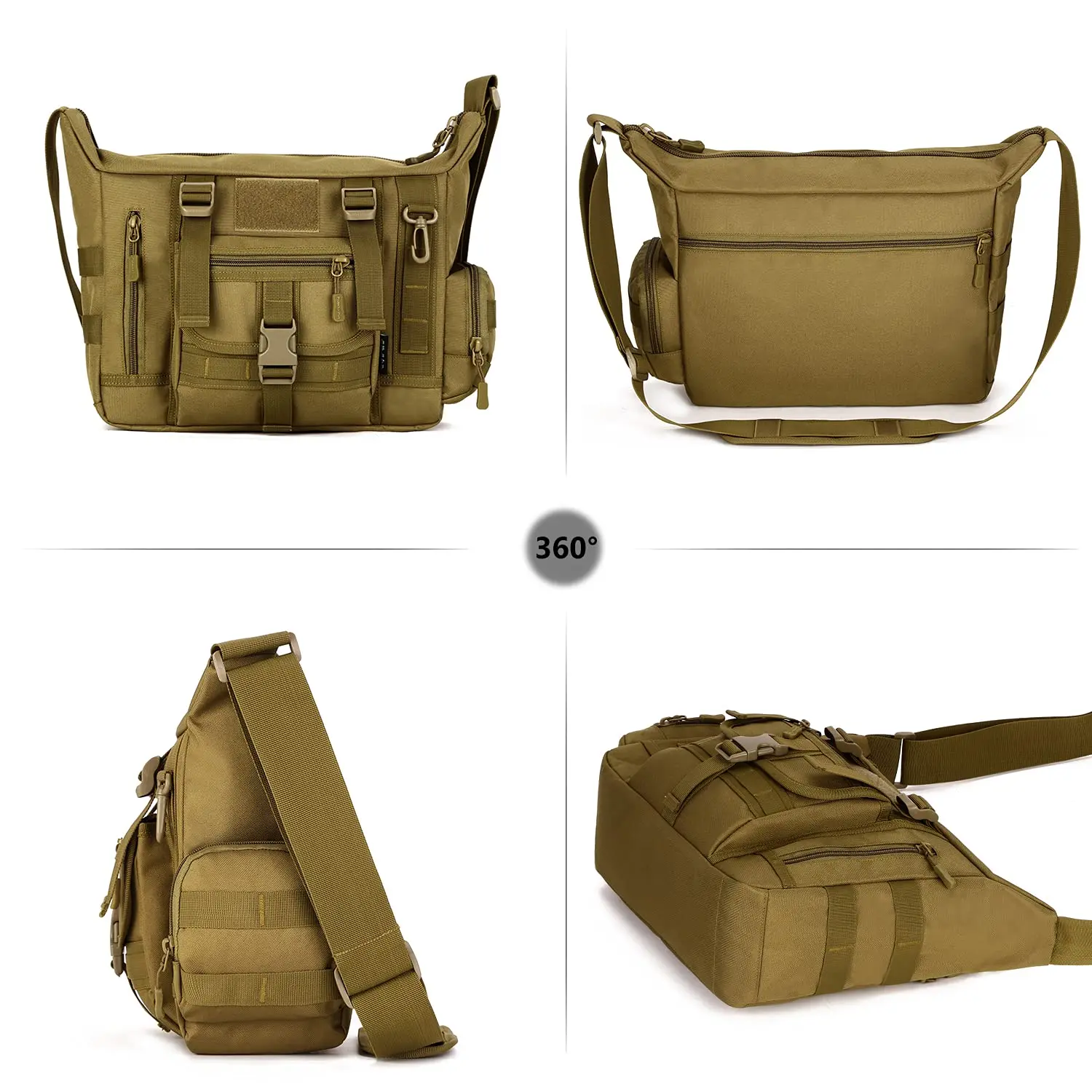 Bolso bandolera táctico Molle, bolso bandolera, bolso bandolera para trabajo, ciclismo, caza y acampada. - imagen 2