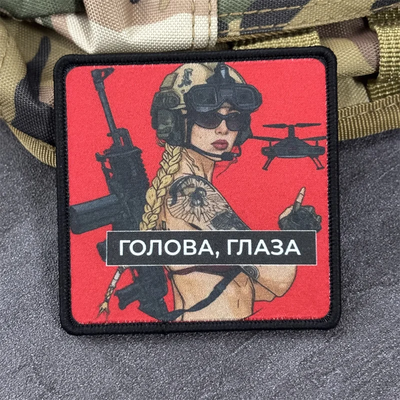 Parche estampado militar de chica Sexy para ropa, parches tácticos con gancho, insignias de moral, pegatinas para mochila - imagen 2