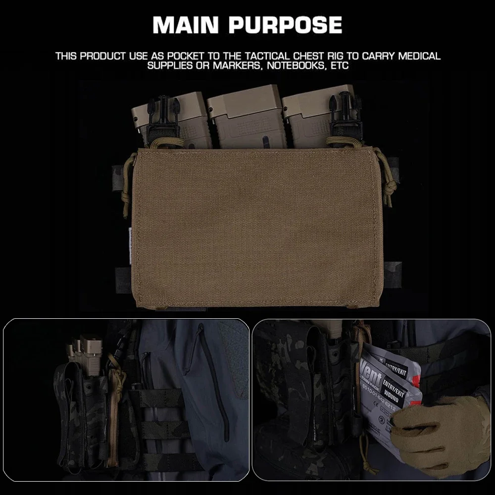 Soporte de placa de chaleco táctico, aparejo de pecho, cierre mágico, bolsillo interno, bolsa de almacenamiento de herramientas Micro MAG MK4 MKV de liberación rápida lateral - imagen 5