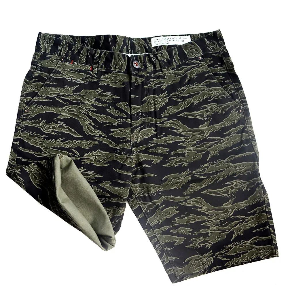 Pantalones cortos de camuflaje de tigre de la Segunda Guerra Mundial, pantalones cortos americanos TCU para exteriores, uniforme de entrenamiento Retro de la Segunda Guerra Mundial de EE. UU., pantalones para correr de verano - imagen 2