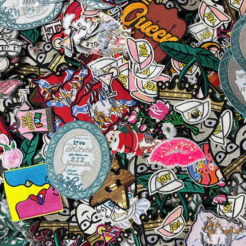 Parche bordado de dibujos animados de 20 piezas, parches para planchar para sombrero, mochila, parches bordados, pegatinas de personalidad, apliques - imagen 2