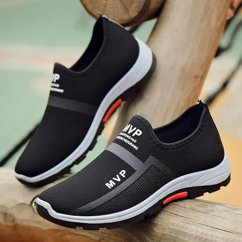 Zapatos de malla de verano para Hombre, Zapatillas ligeras, zapatos informales a la moda para caminar, mocasines transpirables sin cordones para Hombre, Zapatillas para Hombre - imagen 5