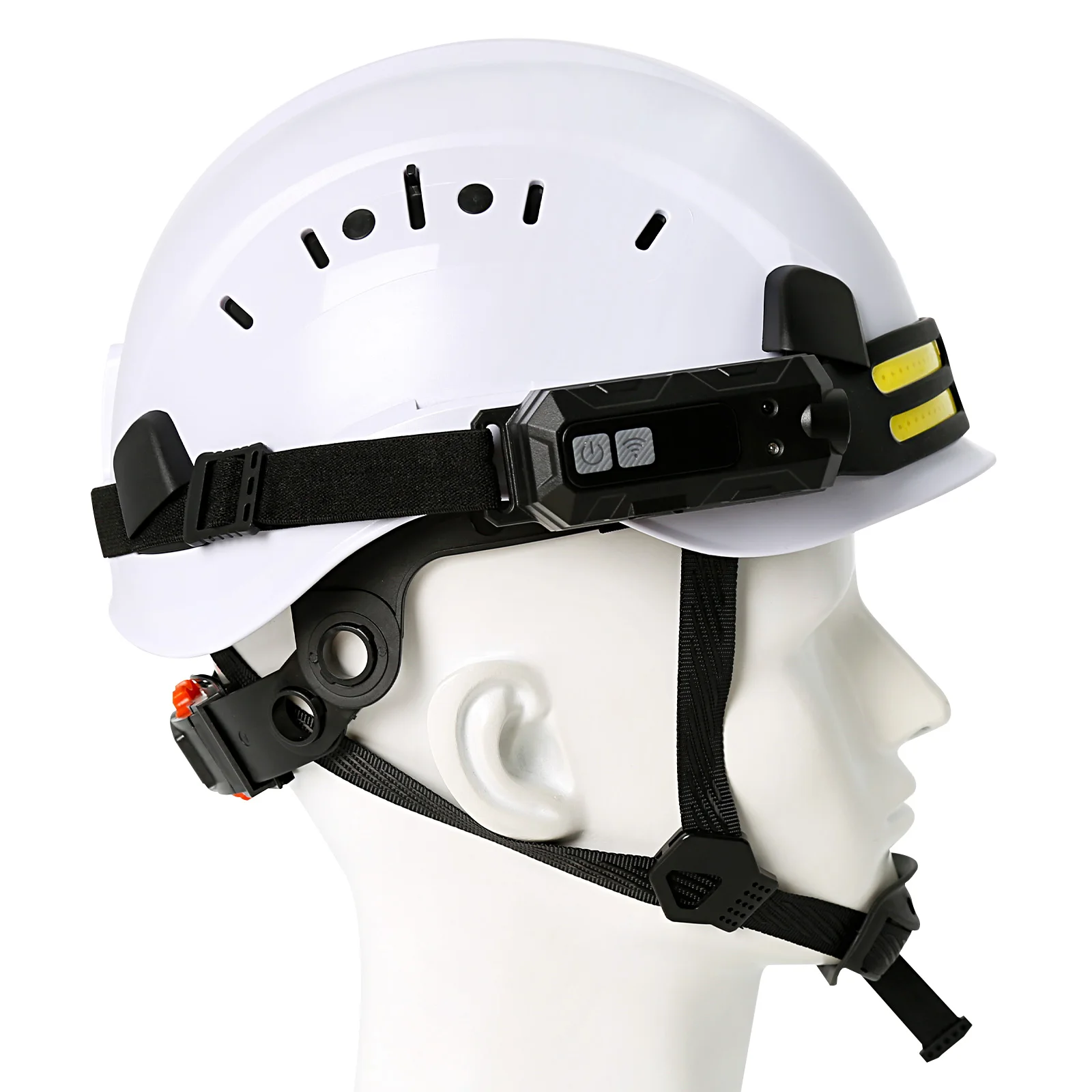 Casco de seguridad CE con tira de faro Led 3 en 1, casco duro ABS, gorro de trabajo ligero, conjunto de protección de construcción de cabeza ANSI - imagen 4