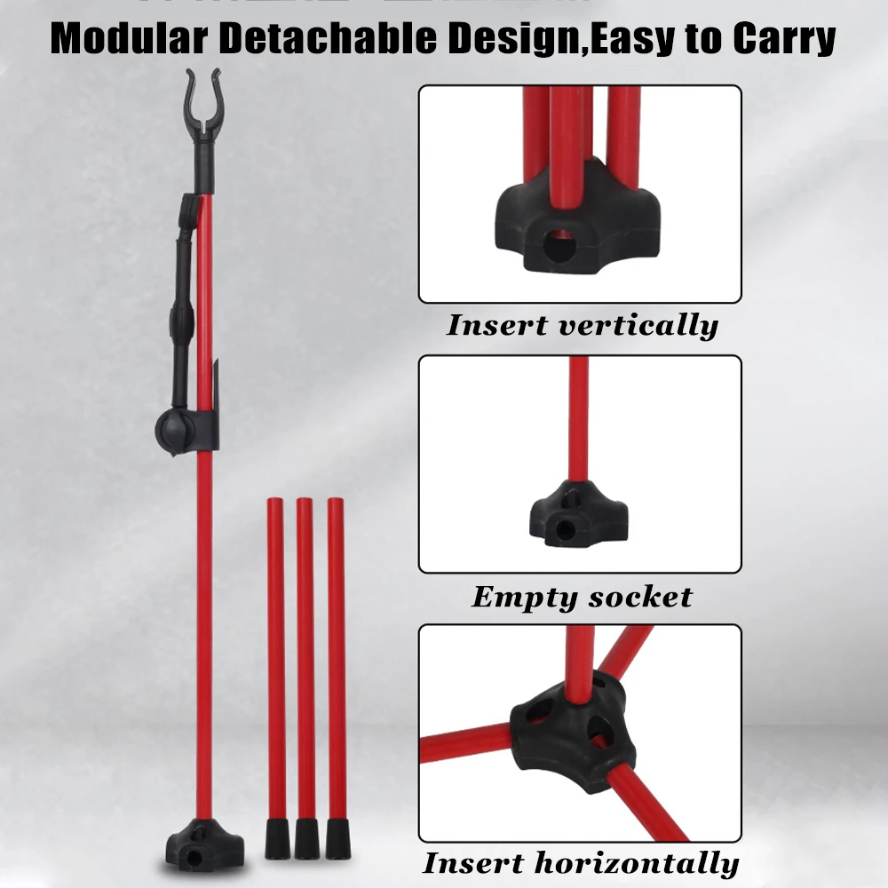 Soporte de arco recurvo para tiro con arco, soporte plegable extraíble de fibra de vidrio para arco, varilla de soporte para arco, equipo deportivo de tiro con arco - imagen 3