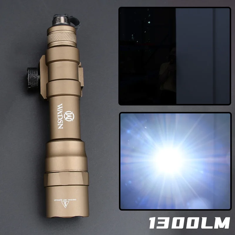 WADSN-linterna táctica M600DF para arma, luz de explorador, 1400LM, LED, doble combustible, Rifle de caza, luz de explorador, compatible con riel Picatinny de 20mm, Mlok - imagen 3