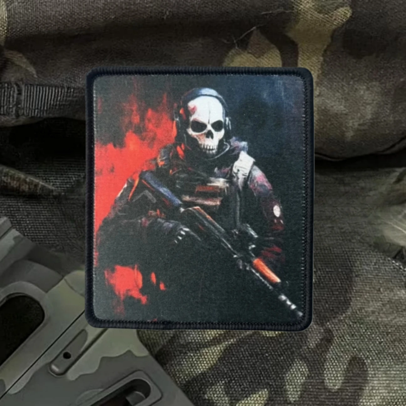 Parche de insignia de moral divertida de fantasma, emblema militar, brazalete táctico, gancho y bucle, accesorios para mochila, pegatinas con apliques - imagen 4