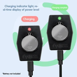 Mini cargador USB tipo C para baterías botón LIR2032 – Carga rápida