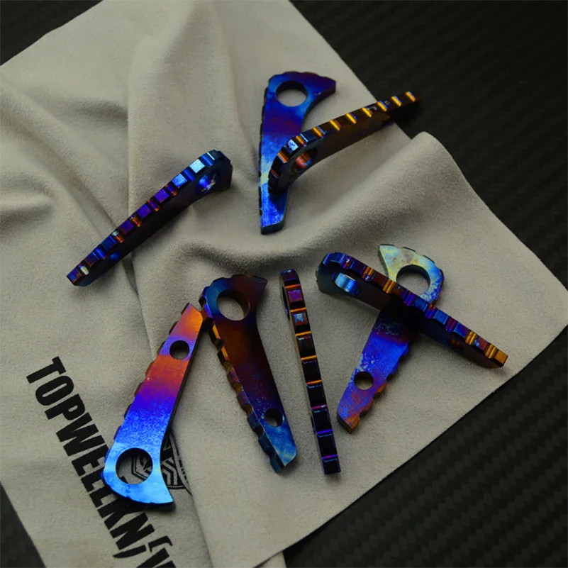 Cuchillo plegable de titanio para Spyderco, espaciador trasero de quilla de columna vertebral, mango de cuchillo, piezas de fabricación DIY, 2 unidades por lote - imagen 3