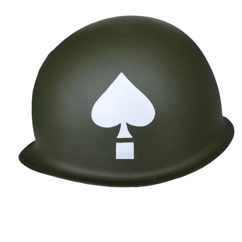 Casco WW2 M1, tácticas de corazón de melocotón, casco de empresa de Hermanos de campo de acero antidisturbios verde, equipo de soldado de EE. UU., casco táctico - imagen 4