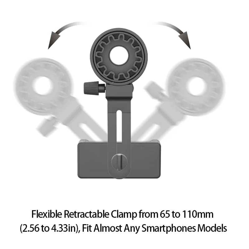 Soporte adaptador de teléfono de óptica vectorial, abrazadera giratoria de montaje con Clip, Material de goma suave adjunto a binoculares de alcance y observación - imagen 5