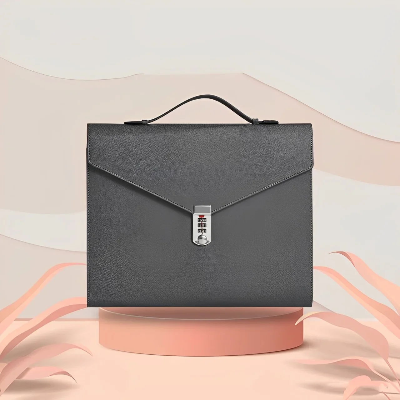 Lawaia-Bolso de mano con cerradura, maletín impermeable, soporte de almacenamiento de documentos de negocios, estuche seguro de PU, bolsa de película de papel, bolsas de dinero - imagen 3