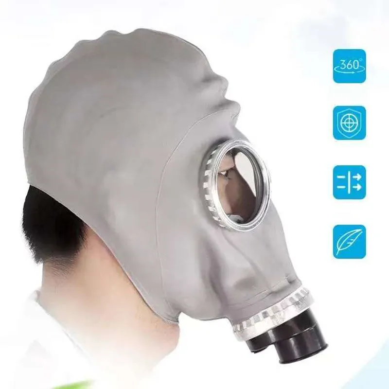 Máscara de Gas químico 2 en 1, Material de goma, pintura en aerosol, protección contra incendios de amoníaco químico, máscara de Gas de protección integral - imagen 3