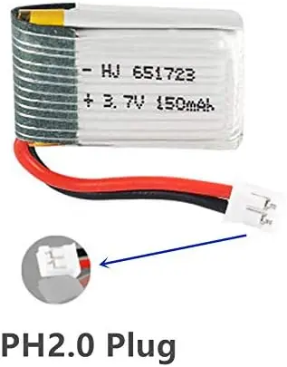 Batería Lipo de 3,7 V y 150mAh, enchufe PH2.0 con cargador 5 en 1 para Dron cuadricóptero JJRC H36 Eachine E010 E011 GoolRC T36 RC - imagen 2