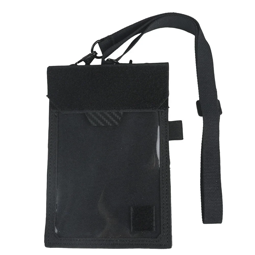 Estuche táctico para tarjetas de identificación, cordón para el cuello, organizador de tarjetas de crédito, cordón ajustable para el cuello, bolsa de almacenamiento de documentos credenciales - imagen 4