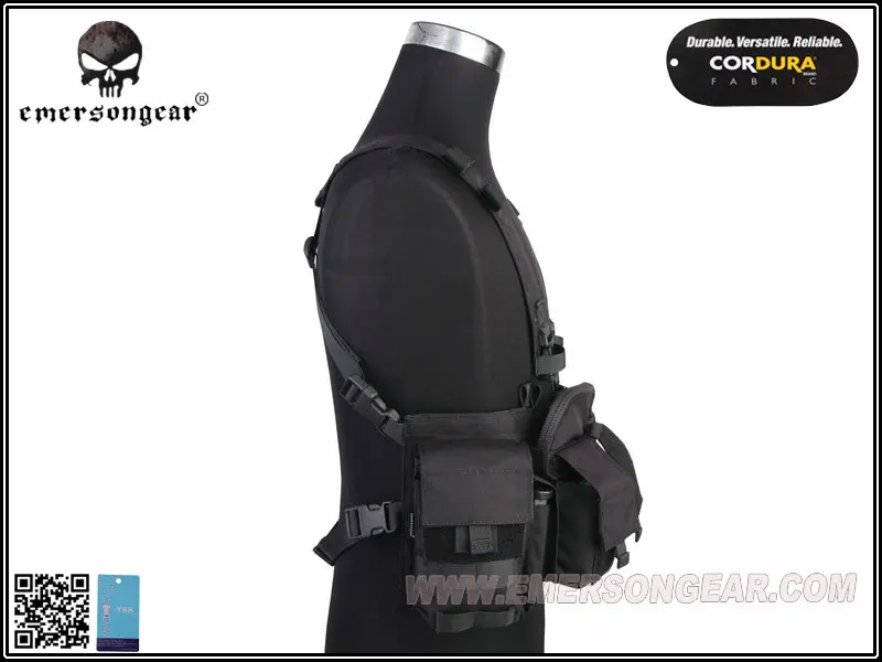 Emersongear-chaleco de combate militar Airsoft, aparejo frontal dividido en V, color negro, EM7451BK, UW Gen - imagen 2