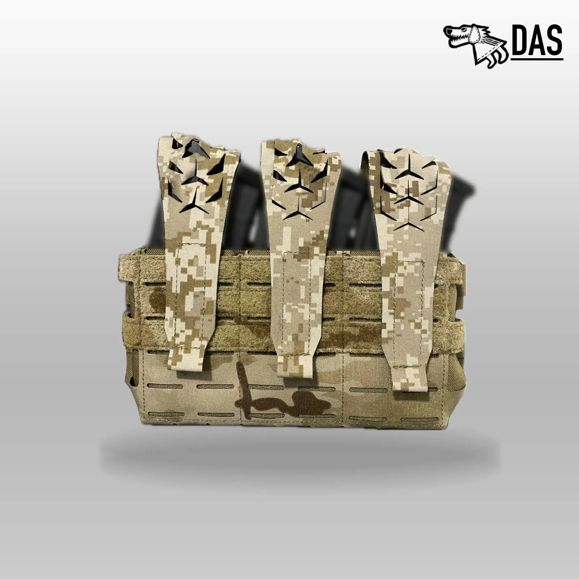 Panel frontal colgante de pecho táctico mejorado v3 con bolsa expandible para revistas cuádruples