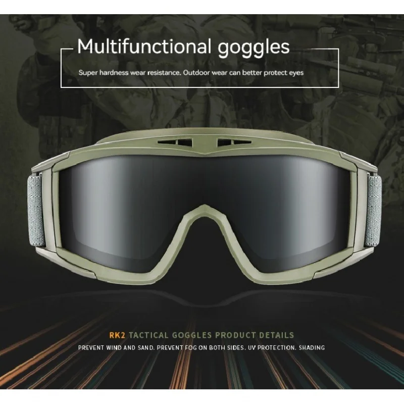 Gafas tácticas para casco estilo ruso Splav 6b47 con 3 lentes, gafas a prueba de arena para exteriores - imagen 3
