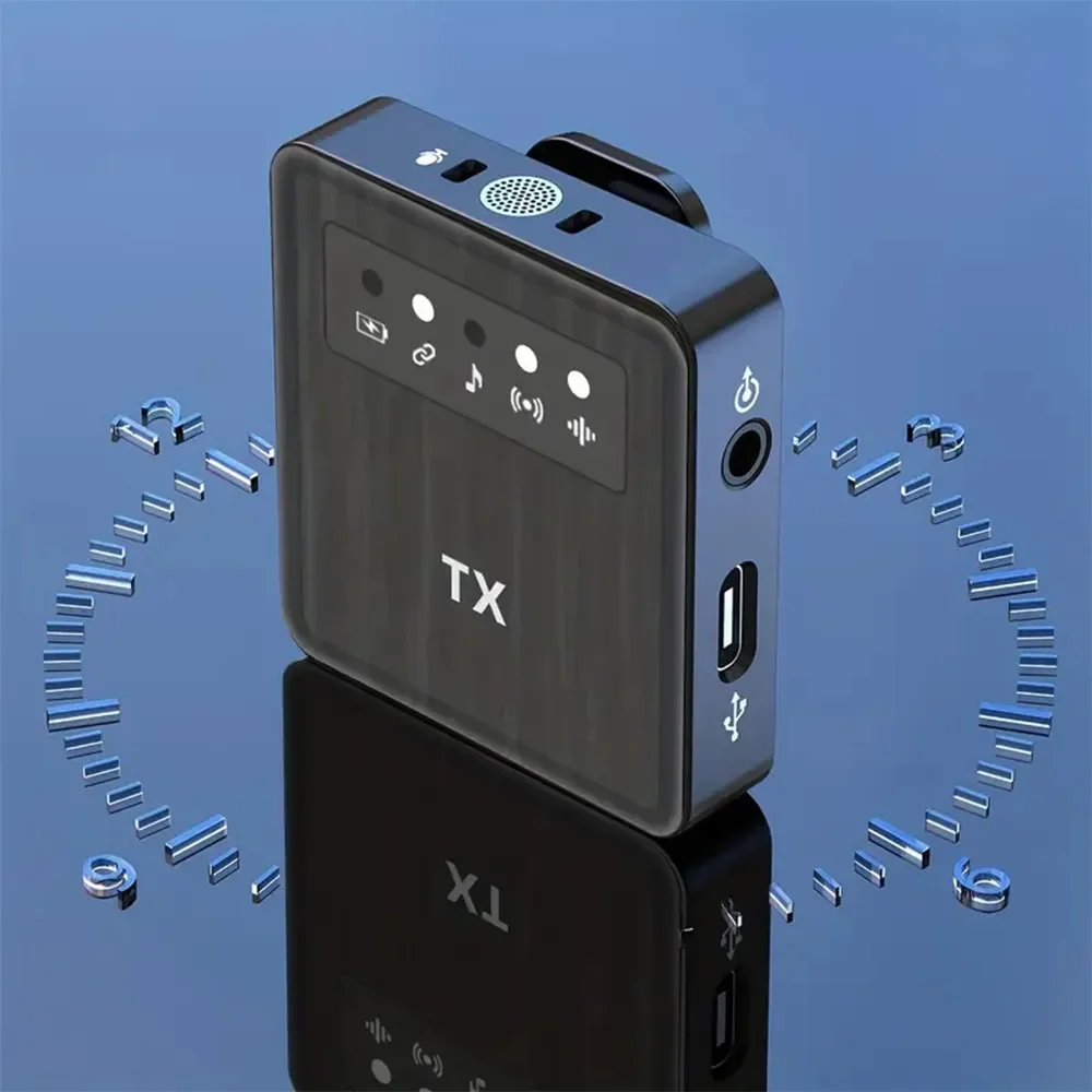 Sistema de micrófono Lavalier inalámbrico X1, micrófono de grabación de voz y Audio y vídeo para iPhone, Android, teléfono móvil, portátil, PC en vivo - imagen 4